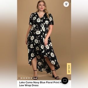 Lulus high-low floral wrap dress